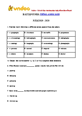 Bài tập ở nhà môn Tiếng Anh Lớp 8 - Năm học 2019-2020
